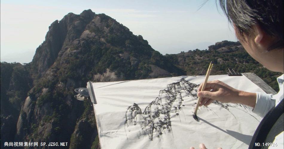 画家画山水画5 中国风视频 背景视频