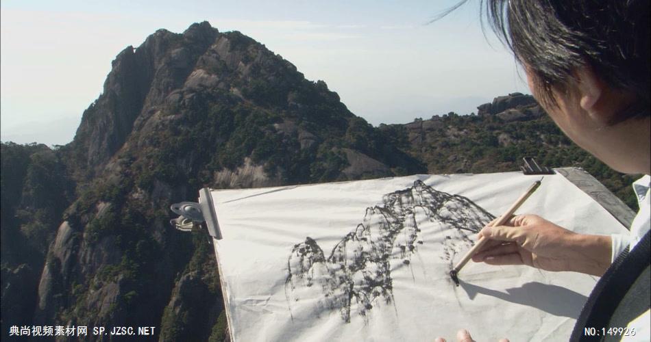 画家画山水画5 中国风视频 背景视频