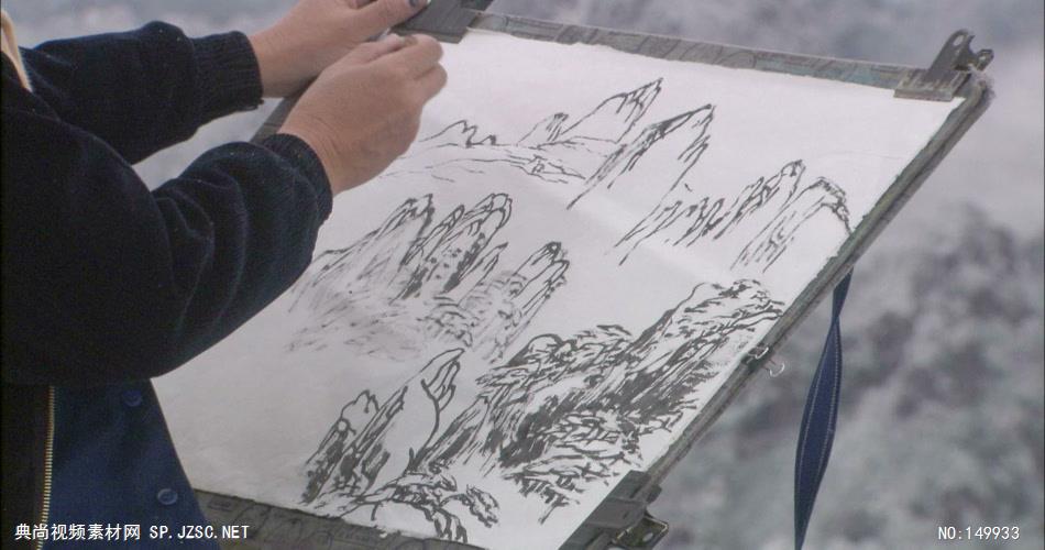 画家画山水画2 中国风视频 背景视频