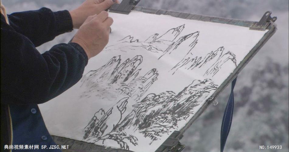 画家画山水画2 中国风视频 背景视频