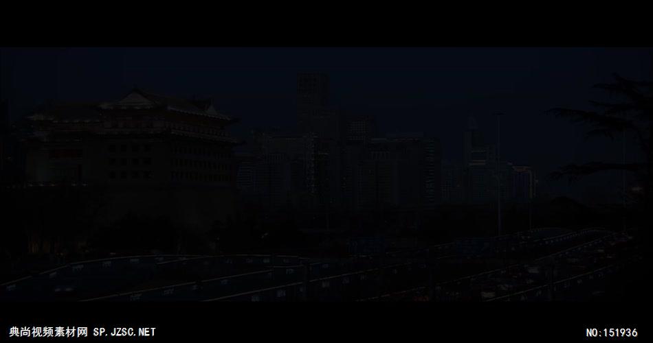 北京城市夜景车流美丽风光