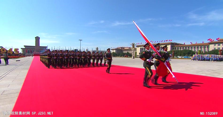 07前进的中国之国旗班空军献礼华表红旗红绸 中国 国家