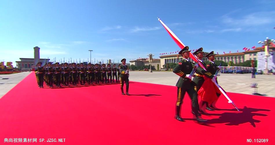 07前进的中国之国旗班空军献礼华表红旗红绸 中国 国家