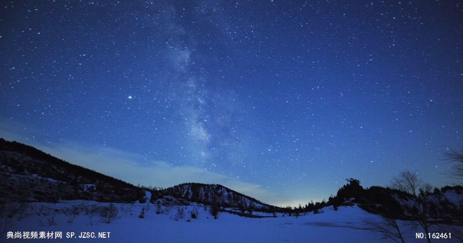 银河雪地球风景微速拍摄 延时银河系夜景 地球宇宙太空