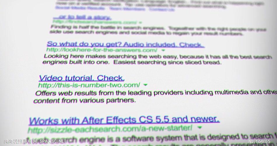 AE：9278 网络搜索结果展示动画 ae素材模板下载 ae素材免费下载