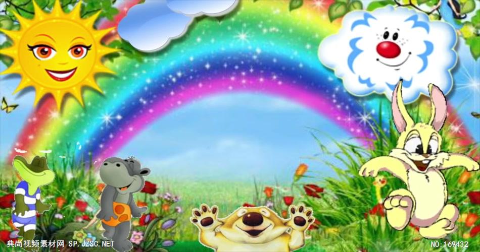 -儿童卡通梦幻款Y5557卡通动物彩虹 led视频素材库
