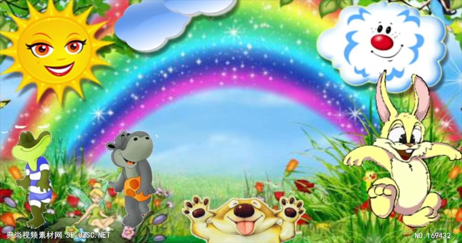 -儿童卡通梦幻款Y5557卡通动物彩虹 led视频素材库
