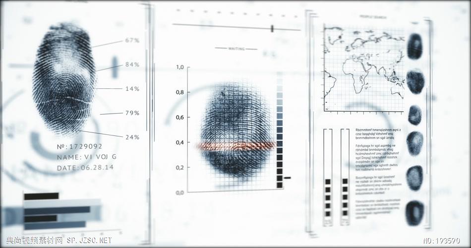 指纹扫描动画    FingerScan13Dblue1 视频素材下载
