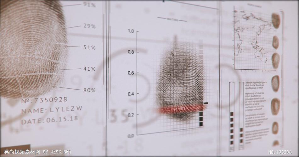 指纹扫描动画    FingerScan13Dred1 视频素材下载