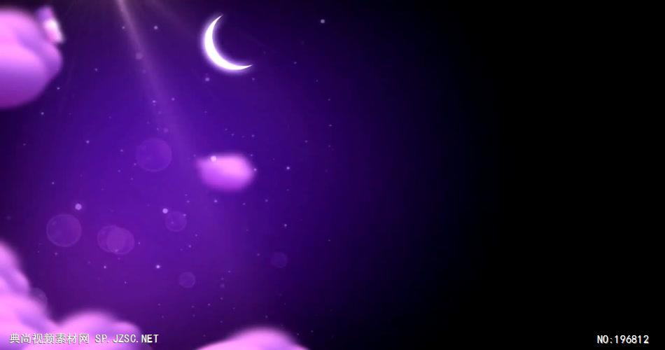 星星月亮 款A20018星星五角星弯月紫色背景无音乐