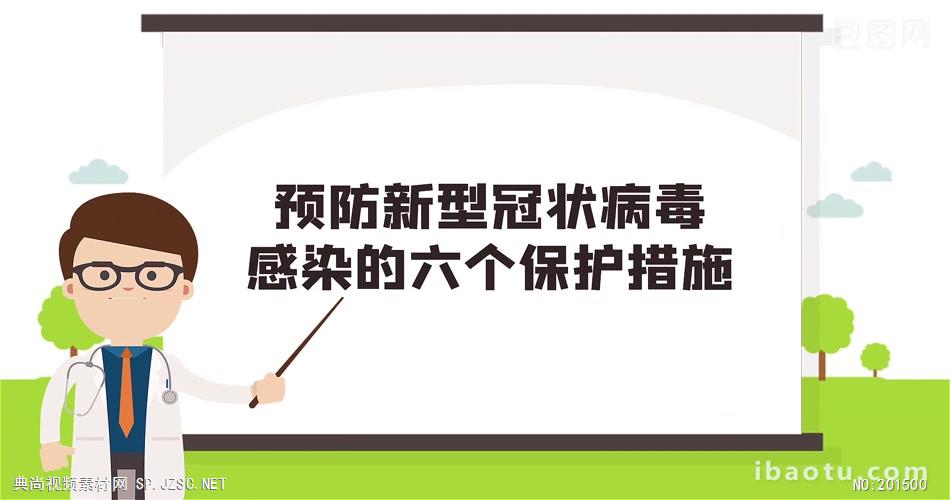 018 预防新冠状病毒六大措施mg动画武汉新冠状病毒肺炎宣传AE模板