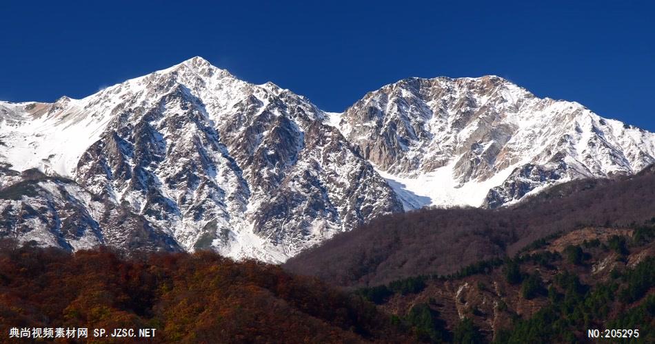 ［4K］ 白马三山与红叶松川 4K片源 超高清实拍视频素材 自然风景山水花草树木瀑布超清素材