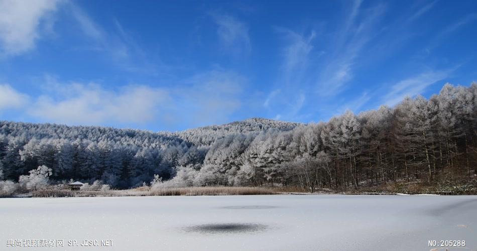 ［4K］ 高原雪景1 4K片源 超高清实拍视频素材 自然风景山水花草树木瀑布超清素材