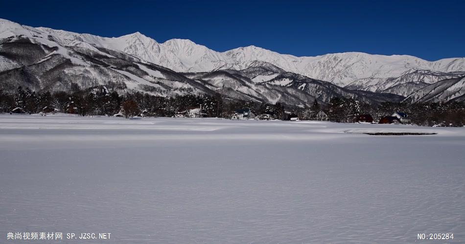 ［4K］ 高原雪景4 4K片源 超高清实拍视频素材 自然风景山水花草树木瀑布超清素材