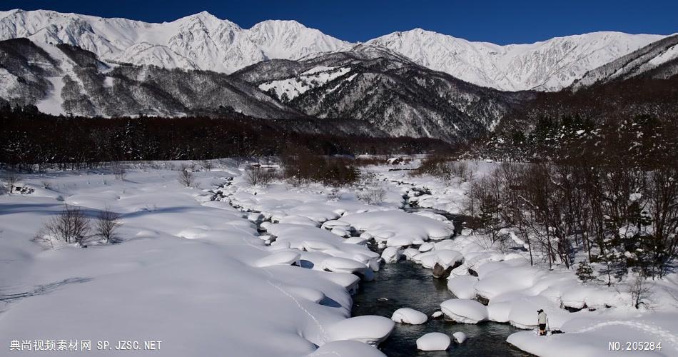 ［4K］ 高原雪景4 4K片源 超高清实拍视频素材 自然风景山水花草树木瀑布超清素材