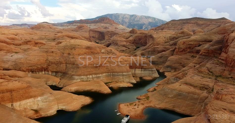 无人机在鲍威尔湖峡谷上空 4K_天线 峡谷 无人机 鲍威尔湖 自然 犹他州